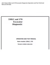 John Deere 330LC and 370 Excavator Diagnostic Operation and Test Technical Manual - TM1669 preview