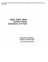 John Deere 450H  550H  650H Crawler Dozer Operation and Test Technical Manual - TM1743 preview