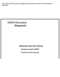 John Deere 35ZTS Excavator Diagnostic Operation and Test Technical Manual - TM1840 preview