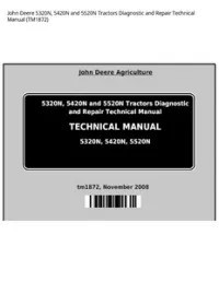 John Deere 5320N  5420N and 5520N Tractors Diagnostic and Repair Technical Manual - TM1872 preview