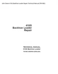 John Deere 410G Backhoe Loader Repair Technical Manual - TM1882 preview