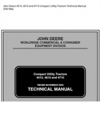 John Deere 4510  4610 and 4710 Compact Utility Tractors Technical Manual - TM1986 preview