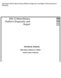 John Deere 995 (5 Meter) Rotary Platform Diagnostic and Repair Technical Manual - TM2039 preview
