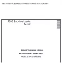 John Deere 710G Backhoe Loader Repair Technical Manual - TM2061 preview