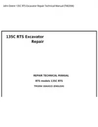 John Deere 135C RTS Excavator Repair Technical Manual - TM2094 preview
