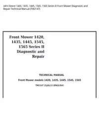 John Deere 1420  1435  1445  1545  1565 Series II Front Mower Diagnostic and Repair Technical Manual - TM2147 preview