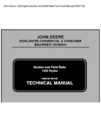 John Deere 1200 Hydro Bunker and Field Rake Technical Manual - TM2193 preview
