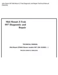 John Deere 997 Mid-Mount Z-Trak Diagnostic and Repair Technical Manual - TM2259 preview