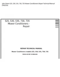 John Deere 525  530  535  730  735 Mower Conditioners Repair Technical Manual - TM2324 preview