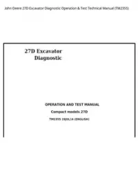 John Deere 27D Excavator Diagnostic Operation & Test Technical Manual - TM2355 preview