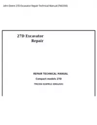 John Deere 27D Excavator Repair Technical Manual - TM2356 preview