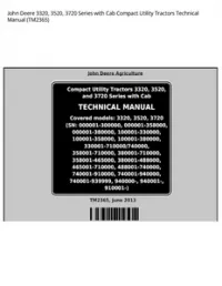 John Deere 3320  3520  3720 Series with Cab Compact Utility Tractors Technical Manual - TM2365 preview