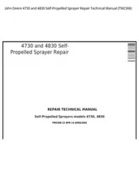 John Deere 4730 and 4830 Self-Propelled Sprayer Repair Technical Manual - TM2368 preview