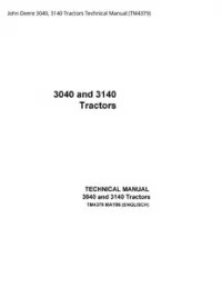 John Deere 3040  3140 Tractors Technical Manual - TM4379 preview