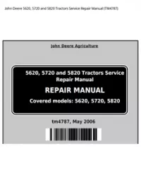 John Deere 5620  5720 and 5820 Tractors Service Repair Manual - TM4787 preview