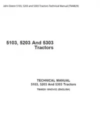 John Deere 5103  5203 and 5303 Tractors Technical Manual - TM4829 preview
