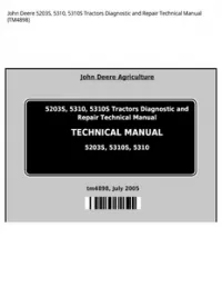 John Deere 5203S  5310  5310S Tractors Diagnostic and Repair Technical Manual - TM4898 preview