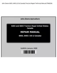 John Deere 6603  6403 (US & Canada) Tractors Repair Technical Manual - TM6024 preview