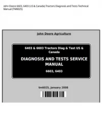 John Deere 6603  6403 (US & Canada) Tractors Diagnosis and Tests Technical Manual - TM6025 preview
