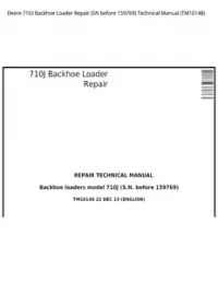Deere 710J Backhoe Loader Repair (SN before 159769) Technical Manual - TM10148 preview