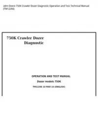 John Deere 750K Crawler Dozer Diagnostic Operation and Test Technical Manual - TM12266 preview
