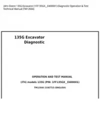 John Deere 135G Excavator (1FF135GX__E400001) Diagnostic Operation & Test Technical Manual - TM12666 preview