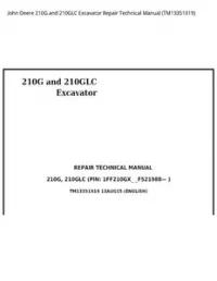 John Deere 210G and 210GLC Excavator Repair Technical Manual - TM13351X19 preview