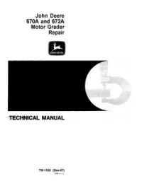 John Deere 670A 672A Motor Grader Service Manual - TM1188 preview