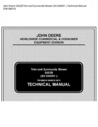John Deere 2653B Trim and Surrounds Mower (SN 030001- ) Technical Manual - TM108019 preview