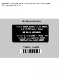 John Deere 8235R  8260R  8285R  8310R  8335R and 8360R Tractors Repair Technical Manual - TM110319 preview