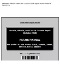 John Deere 5083EN  5093EN and 5101EN Tractors Repair Technical Manual - TM112719 preview