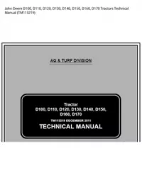John Deere D100  D110  D120  D130  D140  D150  D160  D170 Tractors Technical Manual - TM113219 preview