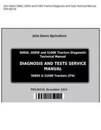 John Deere 5085E  5095E and 5100E Tractors Diagnostic and Tests Technical Manual - TM128219 preview
