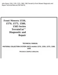 John Deere 1550  1570  1575  1580  1585 TerrainCut Front Mower Diagnostic and Repair Technical Manual - TM130419 preview