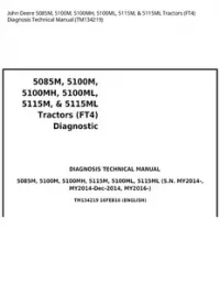 John Deere 5085M  5100M  5100MH  5100ML  5115M  & 5115ML Tractors (FT4) Diagnosis Technical Manual - TM134219 preview