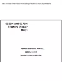John Deere 6150M  6170M Tractors Repair Technical Manual - TM405919 preview