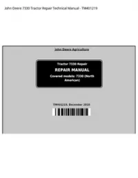 John Deere 7330 Tractor Repair Technical Manual - TM401219 preview