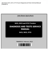 John Deere 5415  5615  5715 Tractor Diagnosis and Tests Technical Manual - TM606819 preview