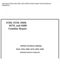 John Deere S540  S550  S660  S670  S680 Combine Repair Technical Manual - TM803819 preview