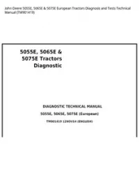 John Deere 5055E  5065E & 5075E European Tractors Diagnosis and Tests Technical Manual - TM901419 preview