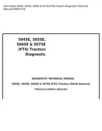 John Deere 5045E  5055E  5065E & 5075E (FT4) Tractors Diagnostic Technical Manual - TM901619 preview