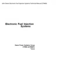John Deere Electronic Fuel Injection Systems Technical Manual - CTM68 preview