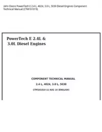 John Deere PowerTech E 2.4 L  4024  3.0 L  5030 Diesel Engines Component Technical Manual - CTM101019 preview