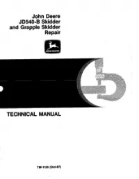 John Deere JD540-B Skidder Grapple Skidder Service Manual - TM1139 preview