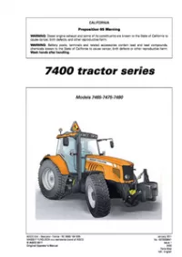 Massey Ferguson 7465  7475  7480 Tier 3 DYNA-STEP MUNICIPAL Tractors Operator Manual preview