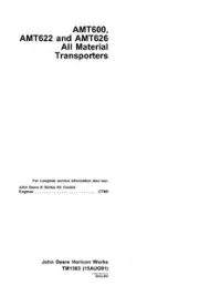 John Deere AMT600 AMT622 AMT626 Transporters Service Manual - TM1363 preview