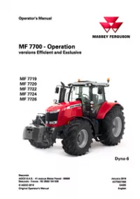 Massey Ferguson MF7719  MF7720  MF7722  MF7724  MF7726 Tier 3 Tractors (Efficient and Exclusive version Dyna-6) Operation Manual preview