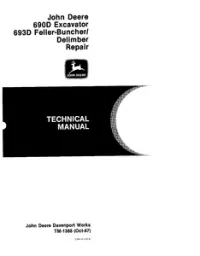 John Deere 690D Excavator 693D Feller-Buncher Delimber Manual - TM1388 preview