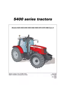 Massey Ferguson 5425  5435  5445  5455  5460  5465  5470  5475  5480 Tier 3 Perkins Dyna-4 Tractor (5400 Series) Operation Maintenance Manual preview