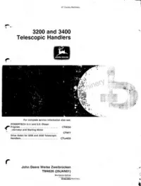 John Deere 3200 3400 Telescopic Handlers Service Manual - TM4626 preview